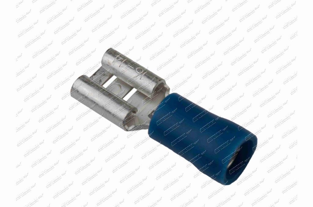 Konektor dutinka 6,3mm modrá izolovaná /1,0-2,5mm²/