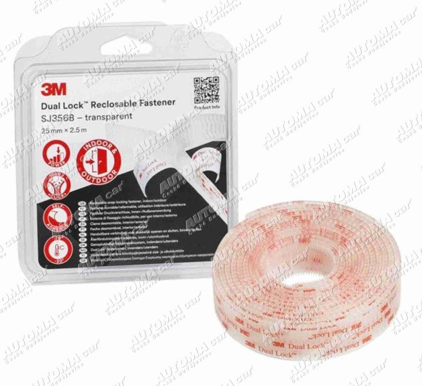 Páska - suchý zip samolepící duolock 25mm transparentní exteriér a interiér / 2,5m