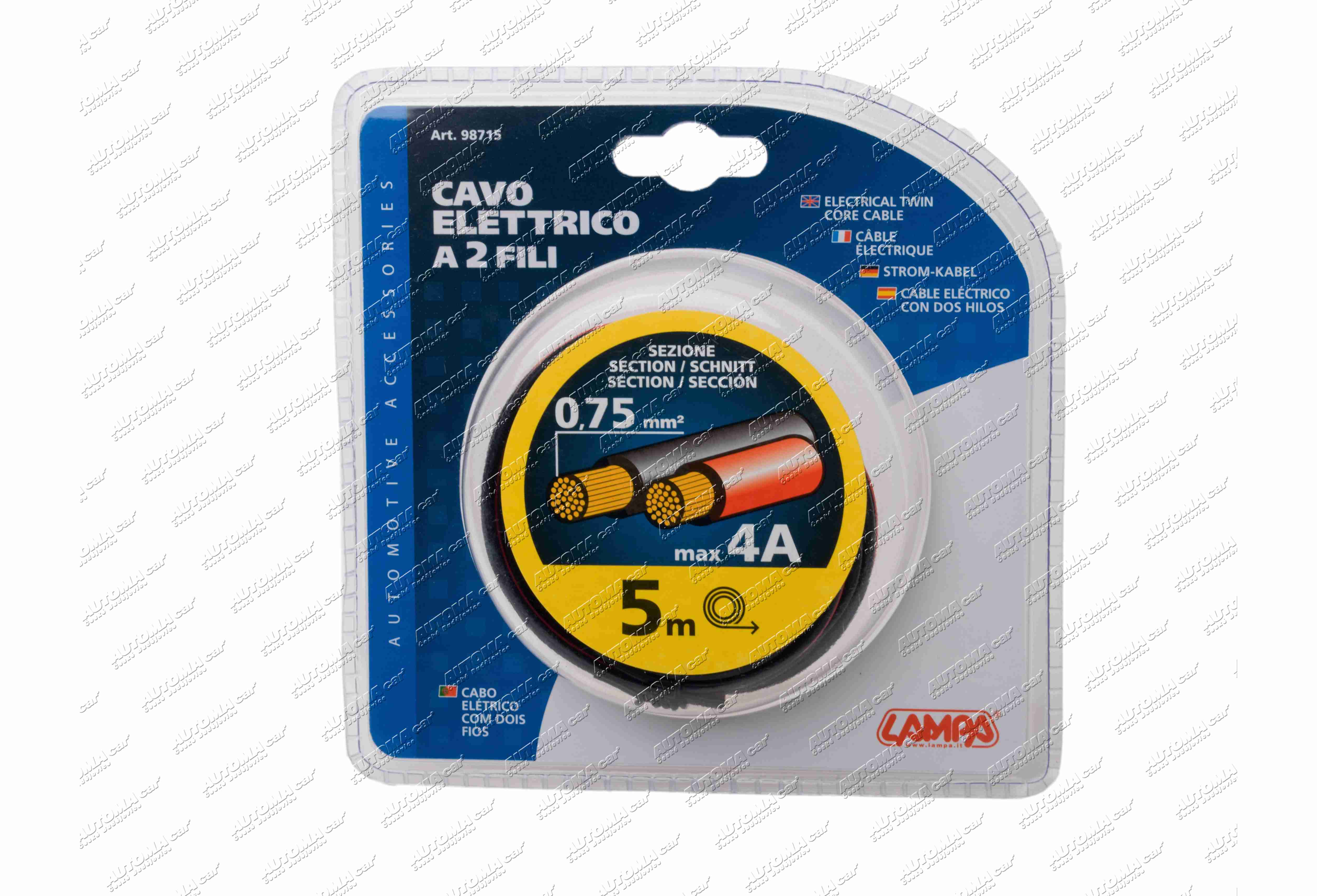 Kabel 2 žilový CYA 2x0,75mm² dvojlinka balení 5m 4A max