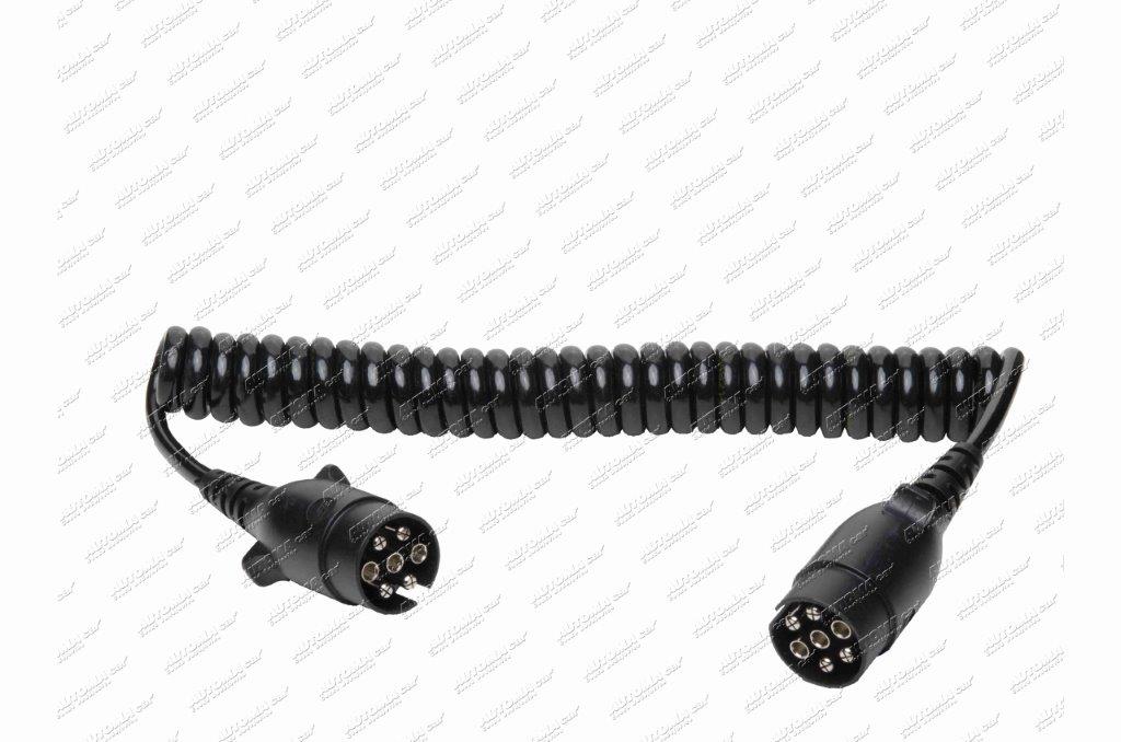 Kabel spirálový propojovací 7.pólový 3,5m 12V