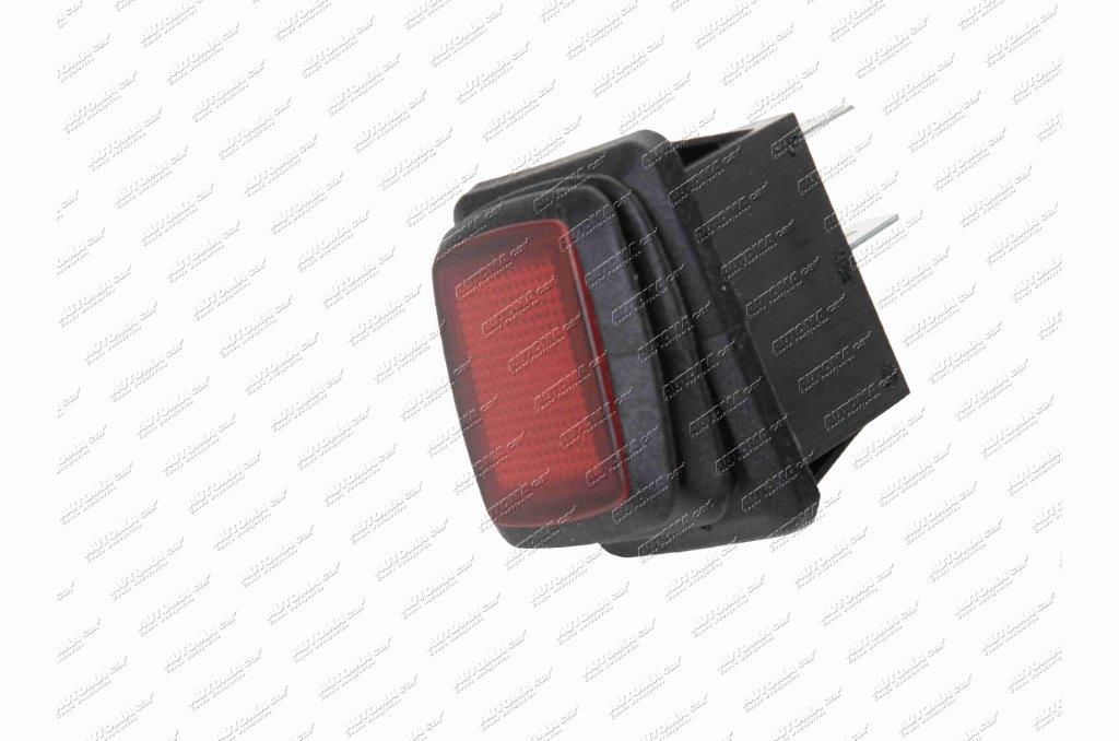 Spínač překlápěcí LED voděodolný 12/24V 10A hranatý červený IP65 