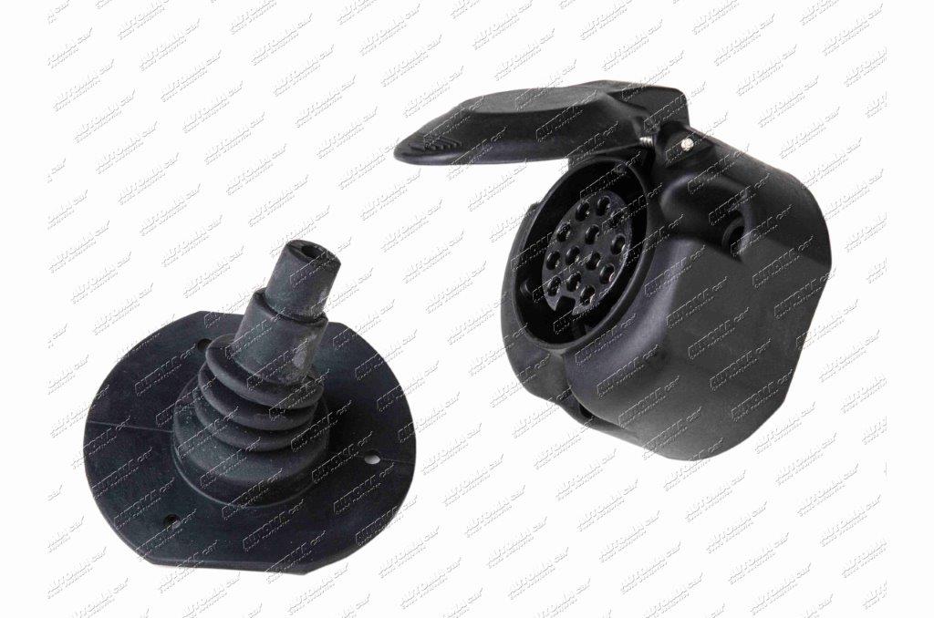 Zásuvka 13-pol  s mikrospínačem 12V+ podložka 