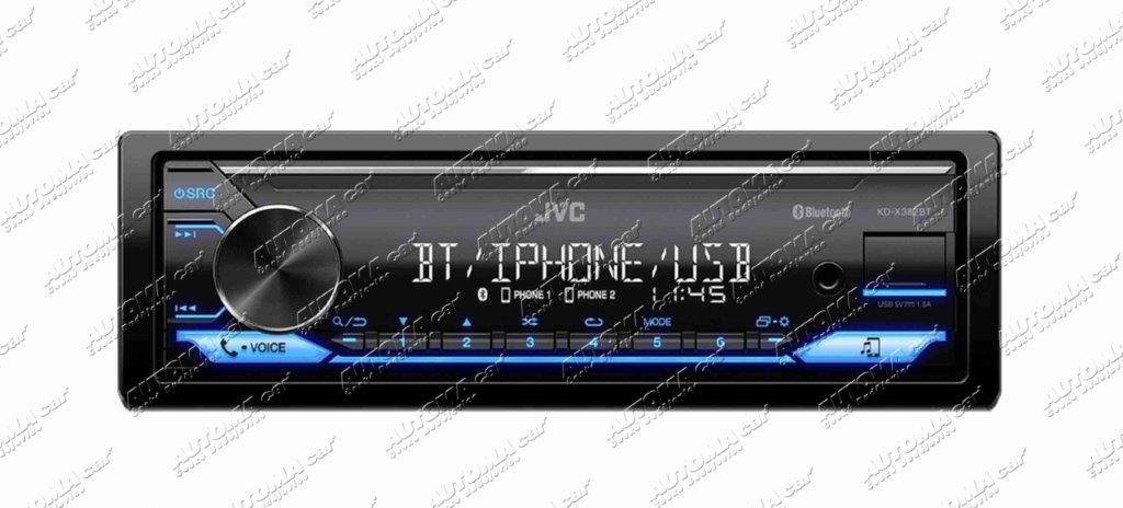 Rádio JVC KD-X382 BT s USB,AUX Bluetooth, bez CD mechaniky 