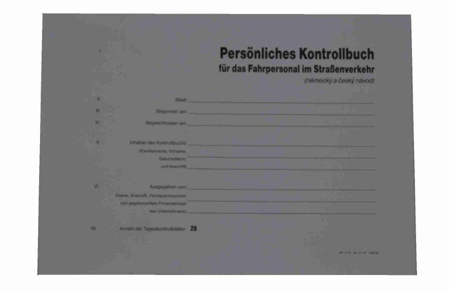 Tiskopis kontrollbuch