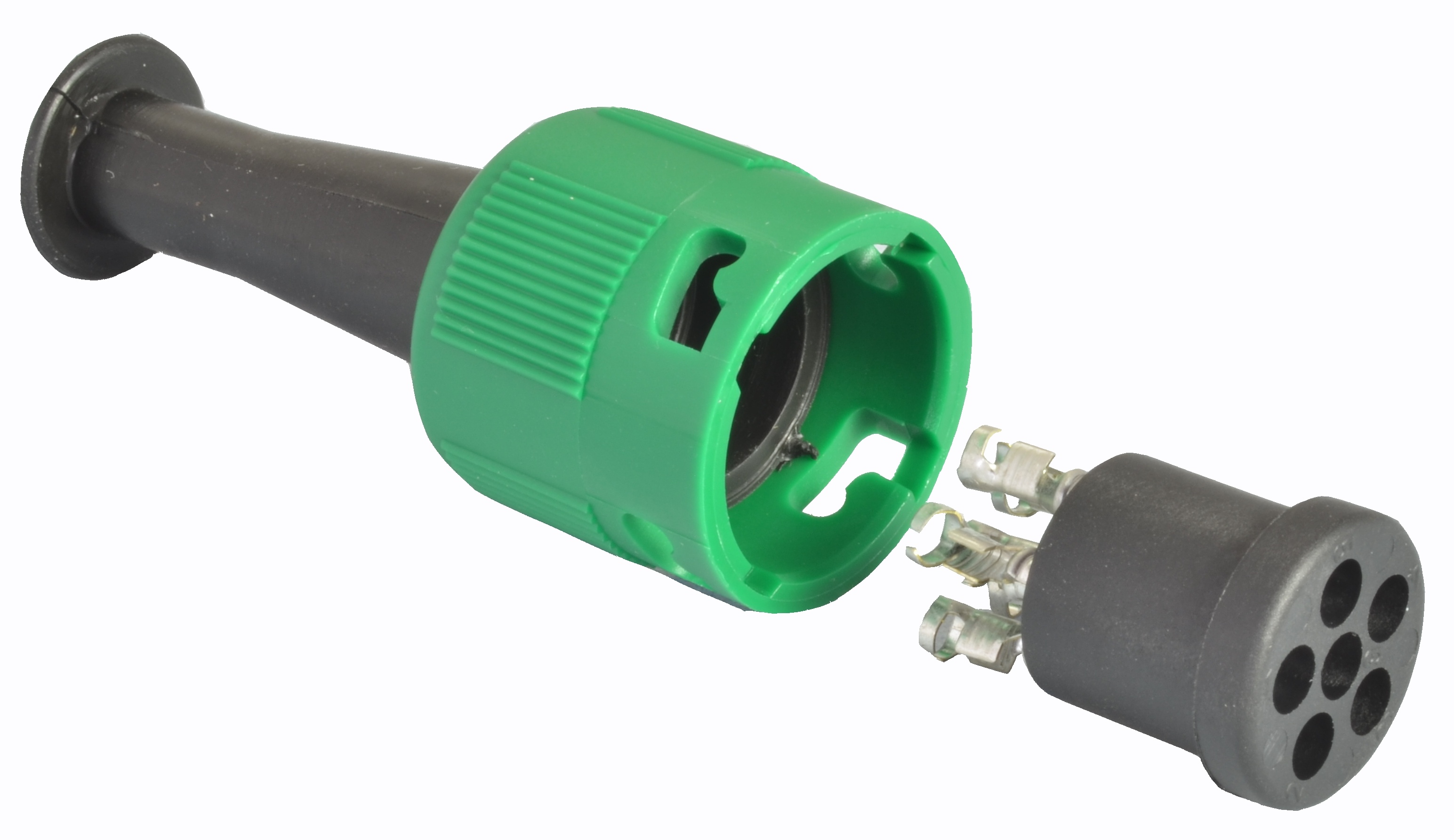 Konektor svítilny pravé zelený 6.pólový - zásuvka