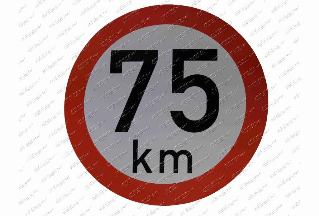Rychlost 75km samolepící Ø 20cm