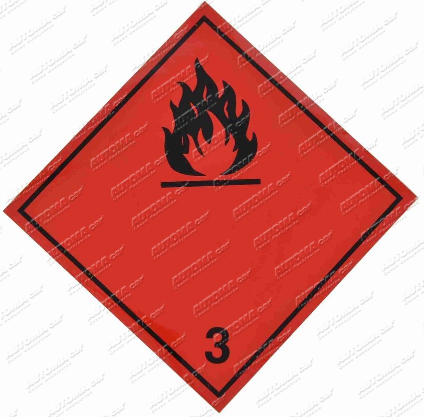 Samolepka hořlavé látky tř.3 250x250mm