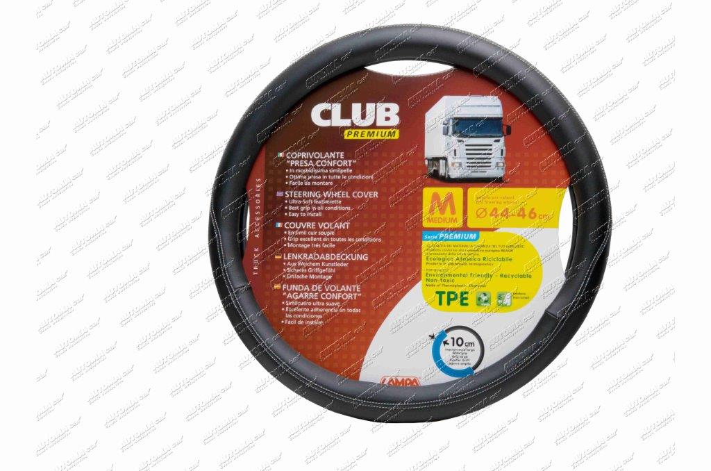 Potah na volant Ø 44-46cm koženkový černý