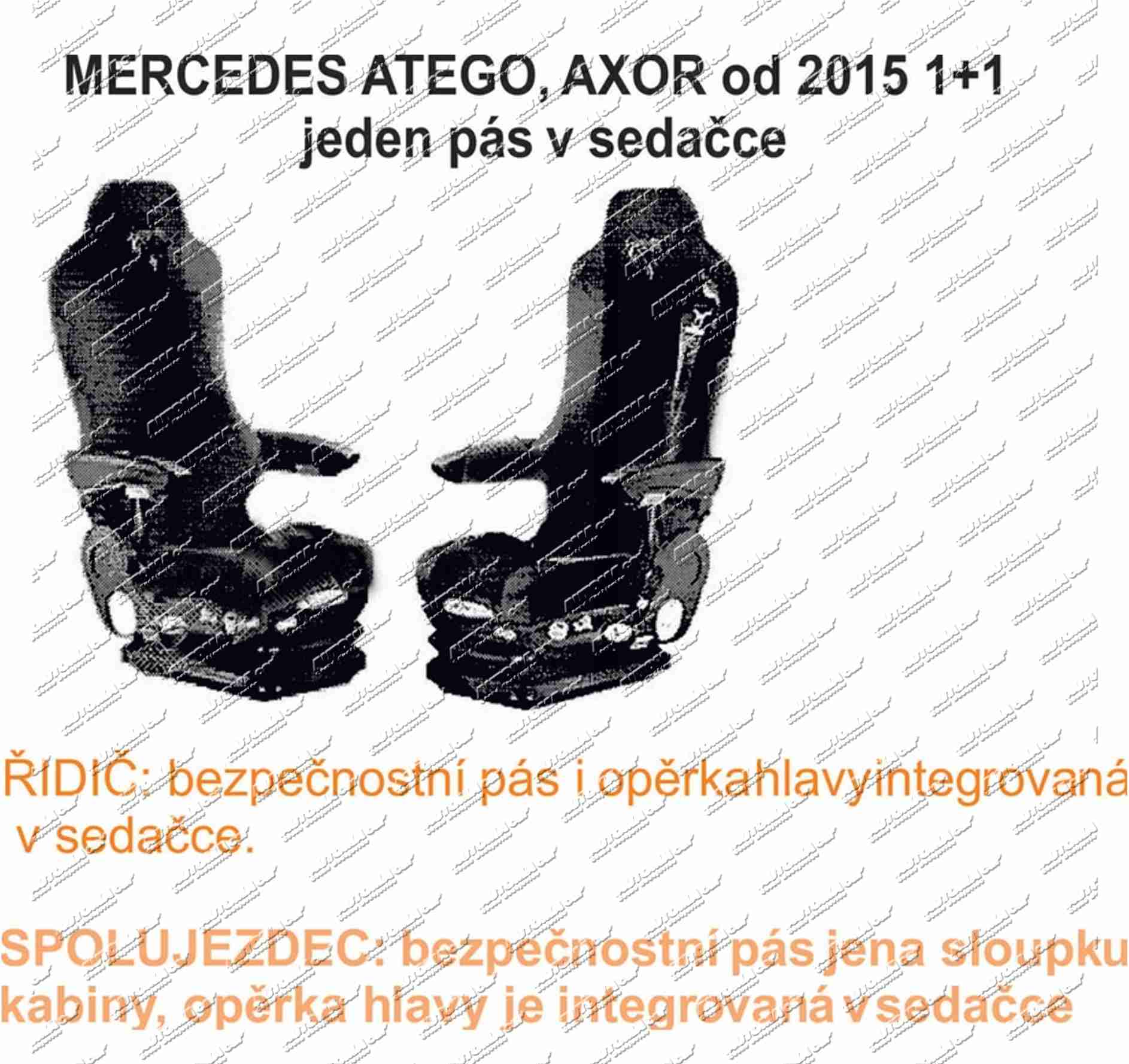 Potah sedačky MB Atego, Axor od 2015 1+1 manšestrová látka