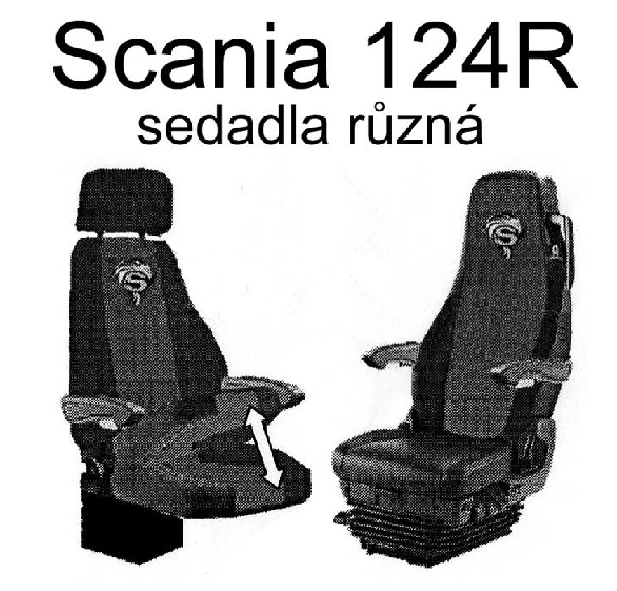 Potah sedačky Scania 124R sedadlo spolujezdce sklopné manšestrová látka 