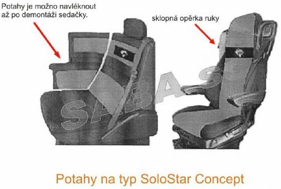 Potah sedačky koženkový MB Actros MP IV od 2011 rohová lavice SoloStar