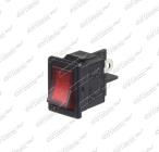 Spínač 12V 10A podsvícený červený 21x15mm