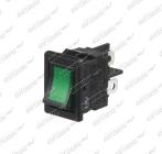 Spínač 12V 10A podsvícený zelený 21x15mm