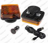 Svítilna výstražná LED aku 103 x110mm magnet oranžová - 2ks v balení