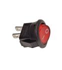 Spínač překlápěcí 250V 3A kulatý 0 - I červený  Ø otvoru 14,4mm