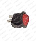 Spínač překlápěcí 250V 3A kulatý 0 - I červený  Ø otvoru 14,4mm
