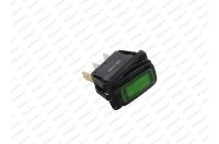 Spínač překlápěcí LED voděodolný 12V 16A hranatý zelený IP65 31,5x18,5x21,1mm