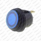 Spínač překlápěcí LED voděodolný 12/24V 10A kulatý modrý IP65