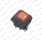 Přepínač překlápěcí 250V 20A ON - ON hranatý červený IP54