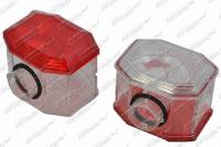 Sklo svítilny obrysové červeno/bílé