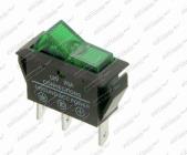 Spínač překlápěcí 12V 20A zelený 