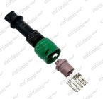 Konektor svítilny pravé zelený / 5.pólový pro 2 kabely - zásuvka