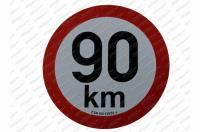 Rychlost 90km samolepící reflexní Ø 20cm
