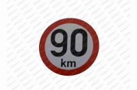 Rychlost 90km samolepící Ø 20cm